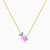 LIN918 - Flower Colored Stones Necklace in 14K Gold - 102051100122421-1.jpg