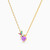 LIN918 - Flower Colored Stones Necklace in 14K Gold - 102051100122421-2.jpg