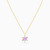 LIN921 - Flower Colored Stones Necklace in 14K Gold - 102051100152421-3.jpg