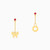 MLE90 - Ribbon Red Stone Drop Earrings in 18K Gold - 111030300102001-1.jpg