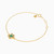 MLB409 - Flower Green Stones Chain Bracelet in 14K Gold - 101101800142181-2.jpg