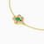 MLB409 - Flower Green Stones Chain Bracelet in 14K Gold - 101101800142181-3.jpg