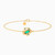 MLB409 - Flower Green Stones Chain Bracelet in 14K Gold - 101101800142181-1.jpg