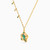 MLN1157 - Flower Green Stones Necklace In 14K Gold - 101051800182421-2.jpg