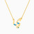 MLN330 - Letter Ya Colored Stones Necklace in 18K Gold - 111050300322422-1.jpg