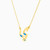 MLN330 - Letter Ya Colored Stones Necklace in 18K Gold - 111050300322422-2.jpg