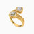 LGR741 - Square Cubic Zirconia Two Headed Ring in 18K Gold - 113021103022171-2.jpg