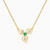 LIN958 - Flower Pearl & Green Stones Necklace in 14K Gold - 102051800492401-1.jpg