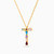 LIN987 - Letter T Colored Stones Necklace in 14K Gold - 102051800402451-2.jpg