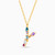 LIN981 - Letter Y Colored Stones Necklace in 14K Gold - 102051800342451-2.jpg