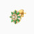 LGE149 - Flower Green Stones Stud Earrings in 18K Gold - 313031800042001-3.jpg