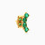 MLE395 - Round Shaped Green Stones Stud Earring in 14K Gold - 1 Piece - 101031800362001-1.jpg