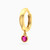 MLE388 - Round Shaped Rose Stone Hoop Earring in 14K Gold - 1 Piece - 101031800412001-3.jpg