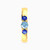 MLE385 - Round Shaped Blue Stone Hoop Earring in 14K Gold - 1 Piece - 101031800402001-1.jpg