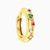 MLE384 - Round Shaped Colored Stones Hoop Earring in 14K Gold - 1 Piece - 101031800392001-1.jpg