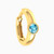 MLE378 - Round Shaped Colored Stones Hoop Earring in 14K Gold - 1 Piece - 101031800322002-1.jpg