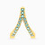 MLE374 - inverted Y Shaped Colored Stones Hoop Earring in 14K Gold - 1 Piece - 101031800312002-4.jpg