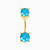 MLE391 - Round Shaped Colored Stones Jacket Stud Earring in 14K Gold - 1 Piece - 101031800272001-4.jpg