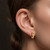 MLE372 - Round Shaped Green Stones Hoop Earring in 14K Gold - 1 Piece - 101031800302001-2.jpg