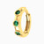 MLE372 - Round Shaped Green Stones Hoop Earring in 14K Gold - 1 Piece - 101031800302001-3.jpg