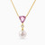 LIN1067 - Triangle Pearl & Colored Stones Necklace in 14K Gold - 102051801022401-1.jpg