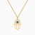 LIN1096 - Hamsa Hand Blue Stone Necklace in 14K Gold - 102051801272401-1.jpg