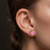 LDE503 - Circle Diamond & Rose Stone Stud Earrings in 18K Gold - 144200301223001-4.jpg