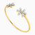 LGB670 - Floral Cubic Zirconia Cuff Bracelet in 18K Gold - 113091100952001-4.jpg