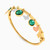 LGB716 - Butterflies Green Stone Bangle-Charm Bracelet In 18K Gold - 113111101822001-4.jpg
