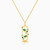 LIN1212 - Cartouche & Lotus Flower Green Stones Necklace in 14K Gold - 102051802102401-1.jpg