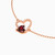 LDB766 - Halo Heart Red Stone Diamond Chain Bracelet in 18K Gold - 144361102033181-4.jpg
