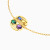 LIB327 - Circular Colored Stones Chain Bracelet in 18K Gold - 112101100562181-4.webp