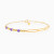 MLB928 - Elongated Links & Beads Purple Stones Chain Bracelet in 14K Gold - 101100200342181-1.webp