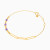 MLB928 - Elongated Links & Beads Purple Stones Chain Bracelet in 14K Gold - 101100200342181-3.webp