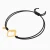 MLB977 - Tilted Square Open Link Black Cord Bracelet in 9K Gold - 191101400132261-3.webp