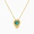 MLN2141 - Turtle Shell Teal Stone Necklace in 9K Gold - 191051100412401-1.webp