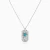 WN568 - Rounded Rectangular Pendant Blue Stone Necklace in Silver - 167051100571451-4.webp