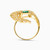 LGR1404 - Baguette Green Stone & Pave Leaves Ring in 18K Gold - 113025300282173-4.jpg