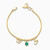 LGB823 - Butterfly & Elephant Charms Green Stone Chain Bracelet in 18K Gold - 113105700357201-1.jpg