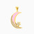 LGN556 - Crescent & Star Pink Enamel & Cubic Zirconia Pendant in 18K Gold - 314041800012001-3.jpg