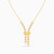 MLN2278 - Horizontal Pieace & Double Chain Y Shaped Necklace in 18K Gold - 111051300132400-4.jpg