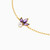LIB333 - Three Petals Marquise Lavender Stones & Pearl Chain Bracelet in 14K Gold - 102101100182181-4.jpg