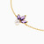 LIB332 - Three Petals Marquise Lavender Stones & Pearl Chain Bracelet in 14K Gold - 102101100172181-4.jpg