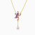 LIN1315 - Floral Cluster Marquise Lavender Stones & Pearl Y Shaped Necklace in 14K Gold - 102051100722401-3.jpg
