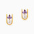 LIE198 - U Shaped Curve Lavender Stones & Pearl Stud Earrings in 14K Gold - 102031100242001-3.jpg