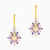 LIE196 - Floral Cluster Lavender Stones & Pearls Drop Earrings in 14K Gold - 102031100222001-3.jpg