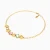 WB436 - Oval Discs & Colored Stones Chain Bracelet in Yellow Gold Plating - 167101100072201-3.webp