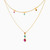 MLN781 - Square Colored Stones Layered Necklace in 18K Gold - 111051100852421-2.jpg