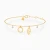 MLB1052 - Dangling Circle & Leaf Pearl Chain Bracelet in 9K Gold - 191101400262181-1.webp