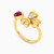 MLR365 - Flower Heart Diamonds & Red Stone Open Ring in 18K Gold - 141100300932141 - 2.jpg